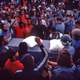 Demonstrators attempting to cross the Brooklyn Bridge with a symbolic coffin on the “Day Of Outrage,” August 31, 1989.